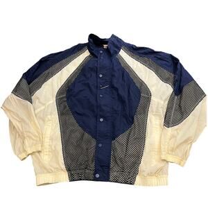 Vintage Nike White Tag Windbreaker Blue‎ White Center swoosh track Retro Mens XL